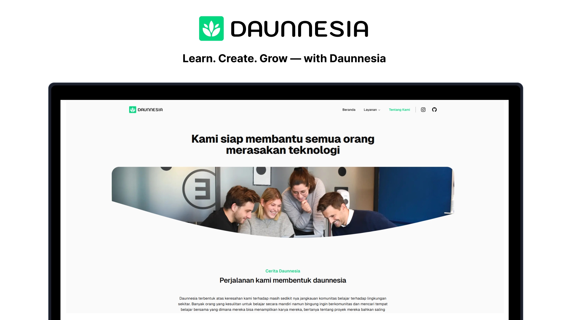 Daunnesia Landing Page