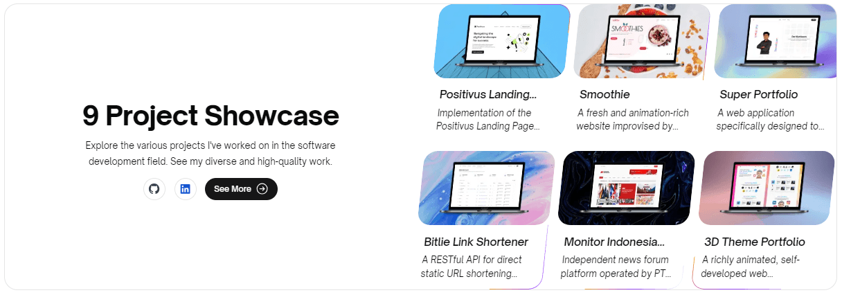 Screenshot of Old Project List