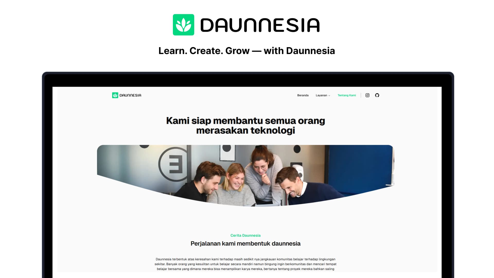 Daunnesia Landing Page