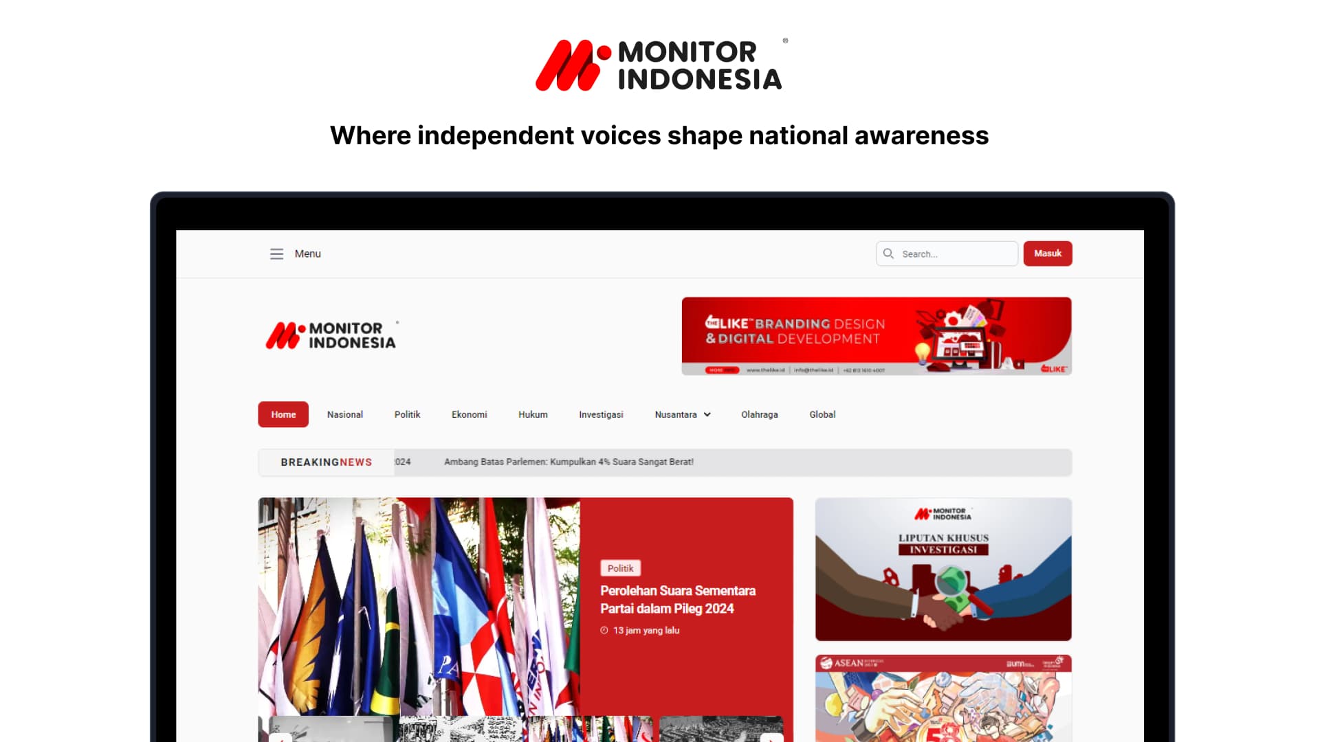 Monitor Indonesia Online News Platform