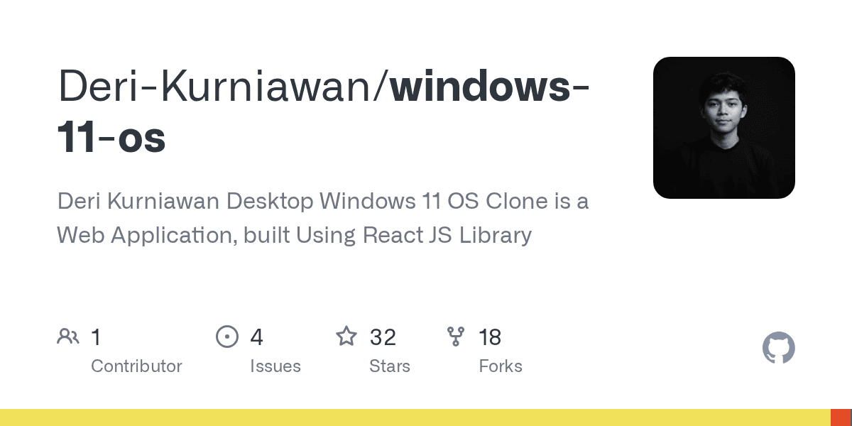 GitHub Preview of Windows 11 OS Clone